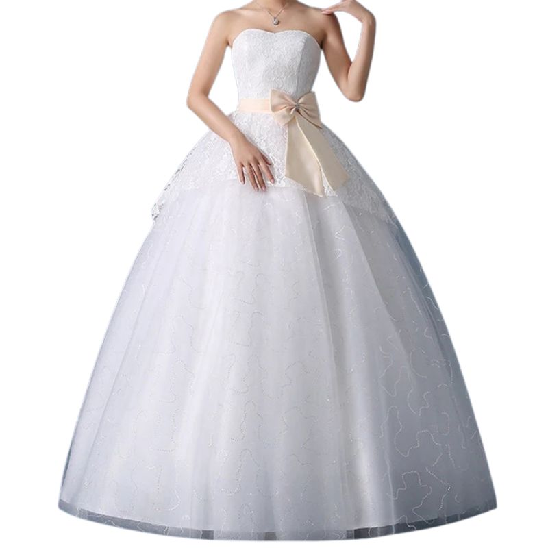 YURELKSHOP - VESTIDO NOVIA LARGO ELEGANTE YURELKSHOP STRAPLESS MUJER