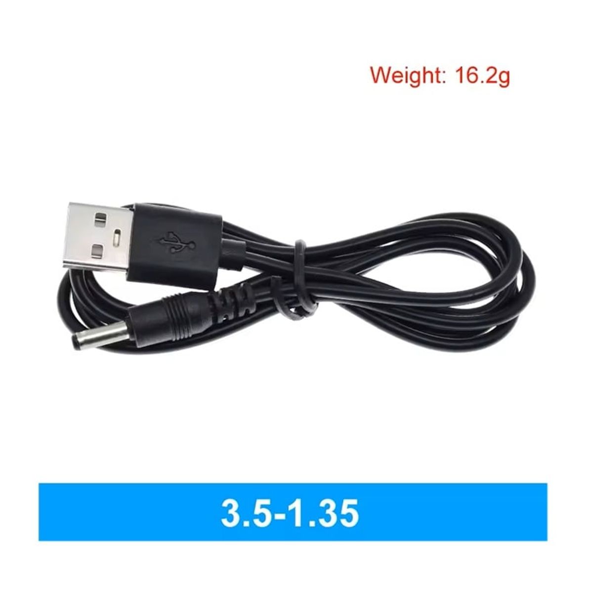 GENERICO - Cable De Alimentación Con Usb 2,0 A Dc 3,5x1,35mm 90cm