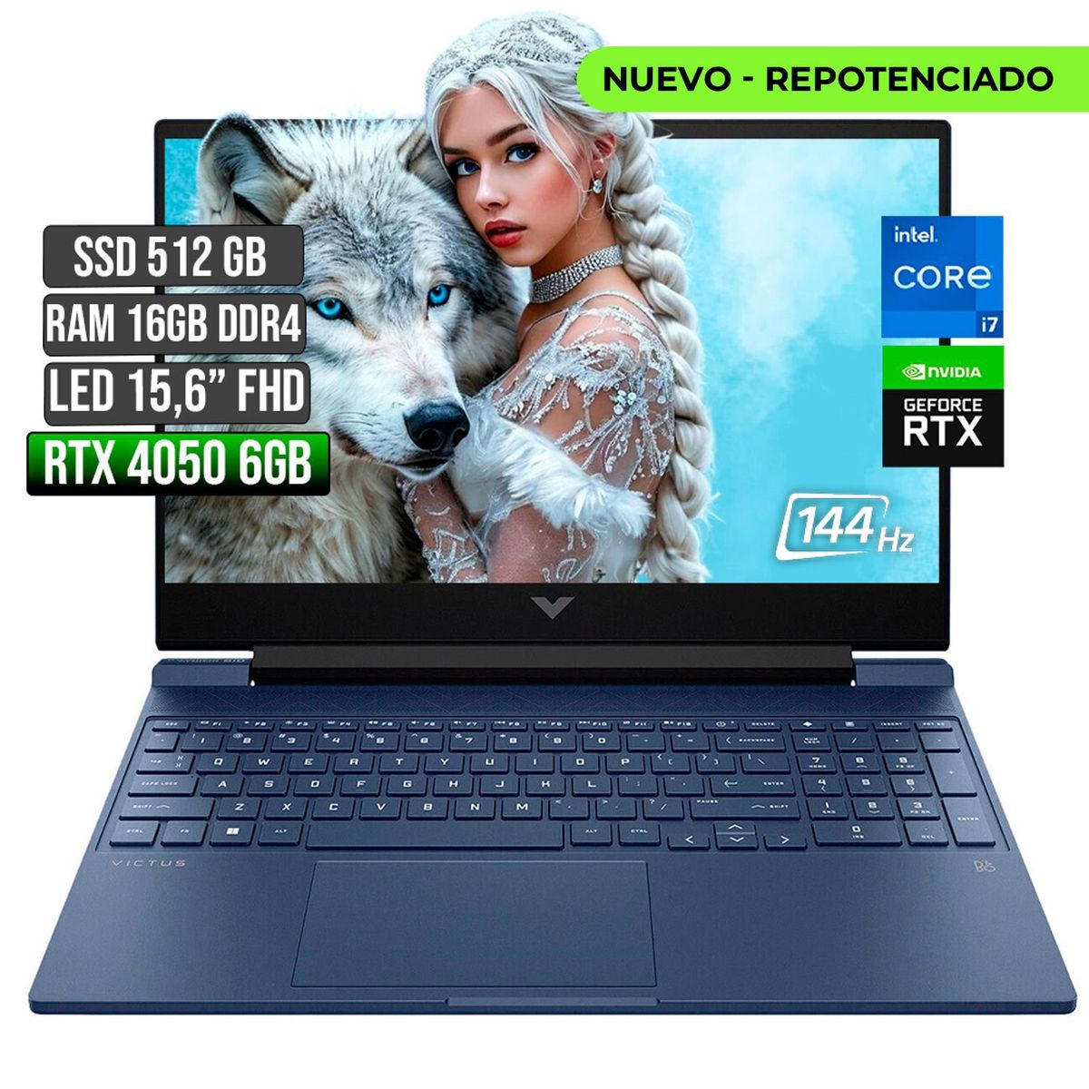 HP - HP VICTUS INTEL CORE I7-12650H RTX 4050 6GB SSD 512GB RAM 16GB LED 15,6" FHD 144Hz