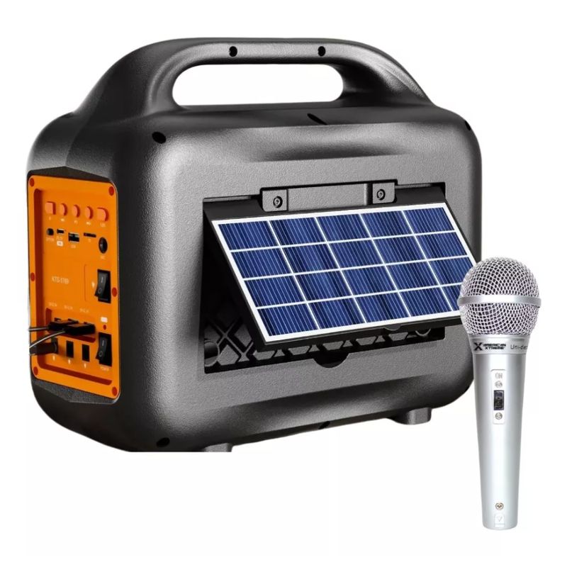 GENERICO - Parlante Solar Bluetooth Power Bank Y Función De Micrófono