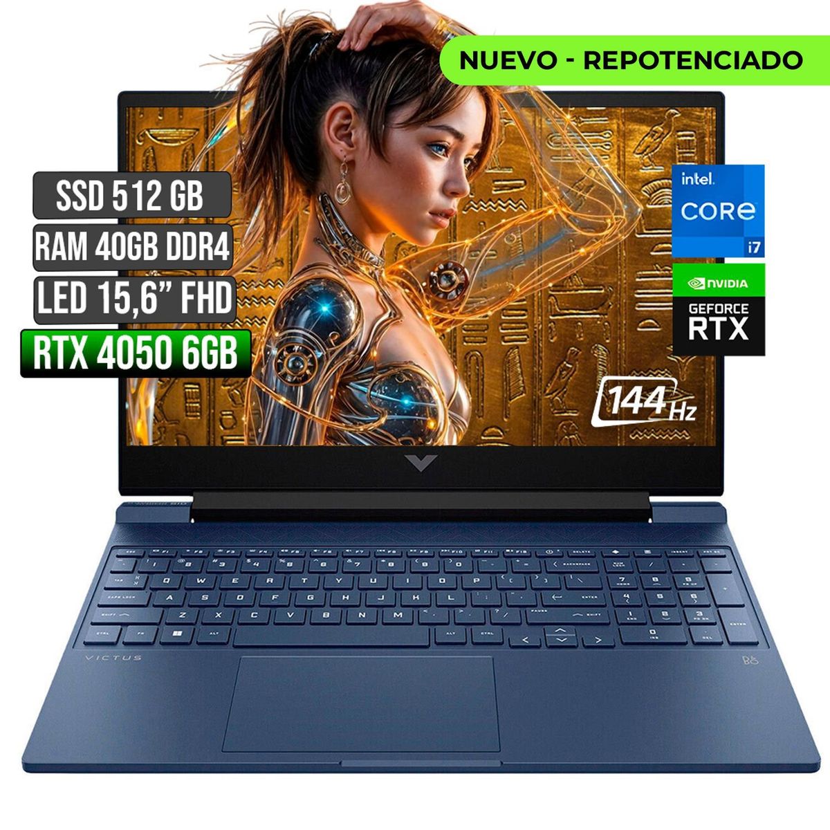 HP - HP VICTUS INTEL CORE I7-12650H RTX 4050 6GB SSD 512GB RAM 40GB LED 15,6" FHD 144Hz