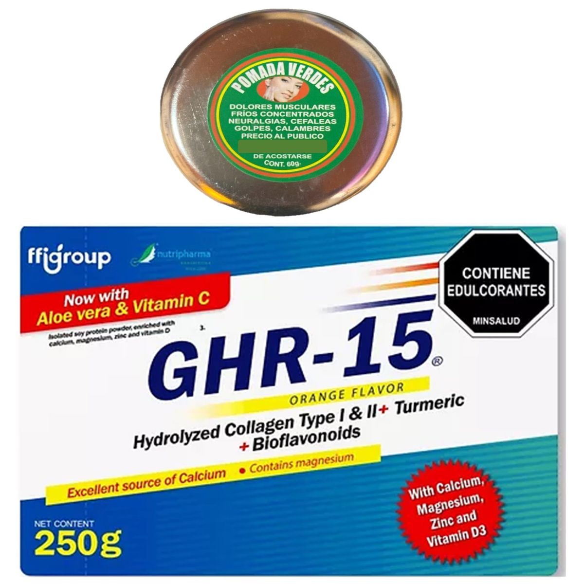 GENERICO - GHR 15 COLAGENO HIDROLIZADO CURCUMA 1 CAJA  25 SOBRES