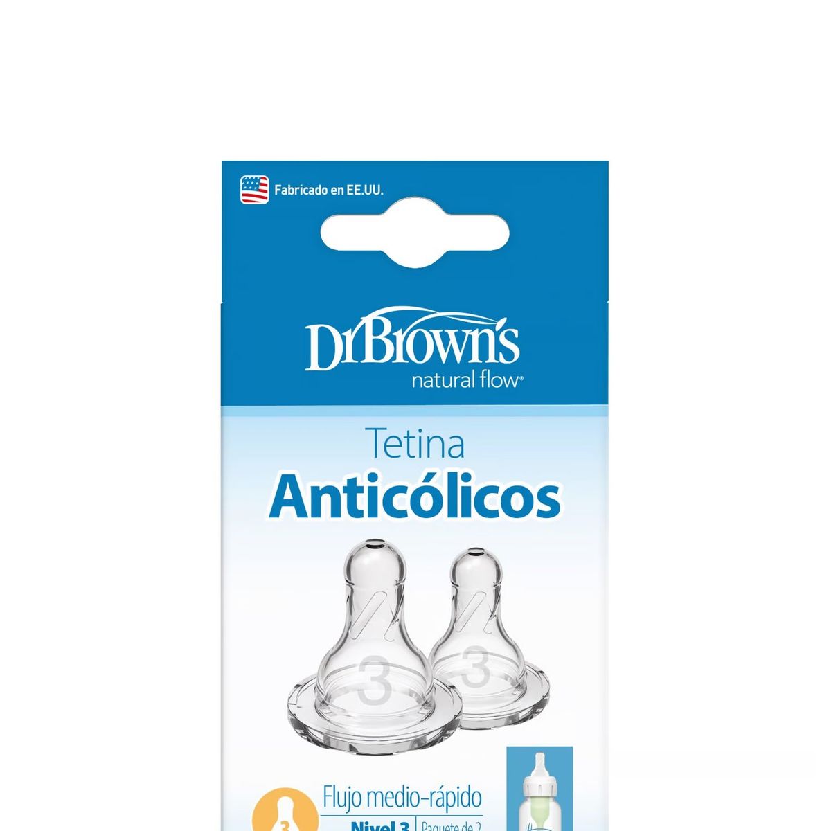 MUNDO BEBE - Chupo Boca Estandar Nivel 3 6-9 Meses paquete x2 Dr Brown
