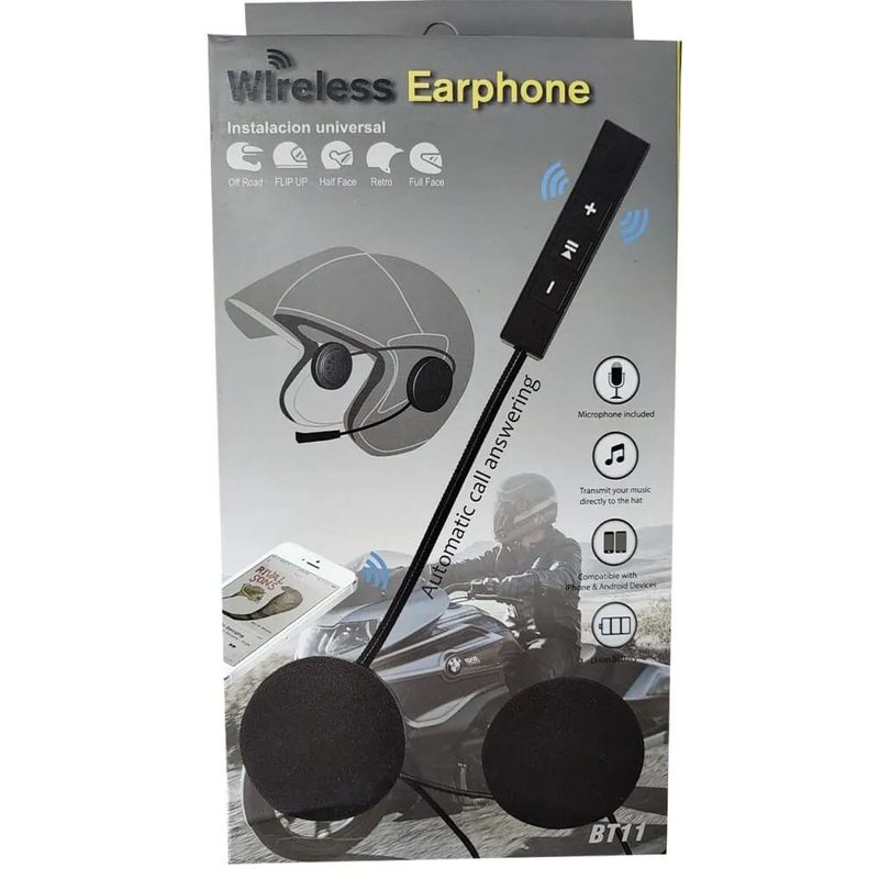 GENERICO - Intercomunicador Para Casco Moto BT-11 Earphone Bluetooth Impermeable