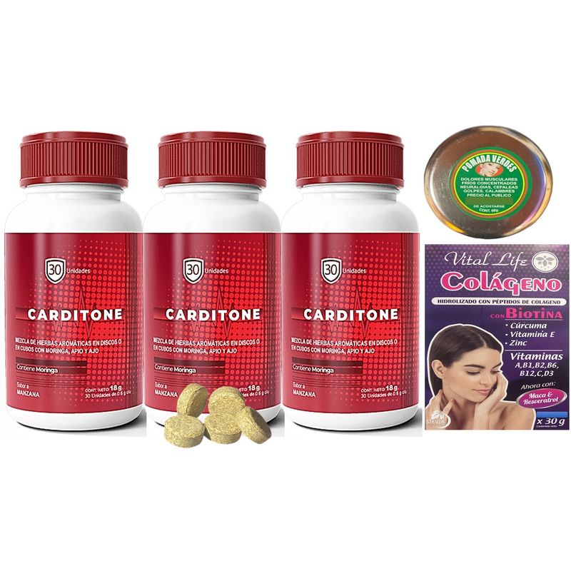 GENERICO - 3 CARDITONE ELIMINA LA ATEROSCLEROSIS - COLAGENO --CITRATO DE MAGNESIO