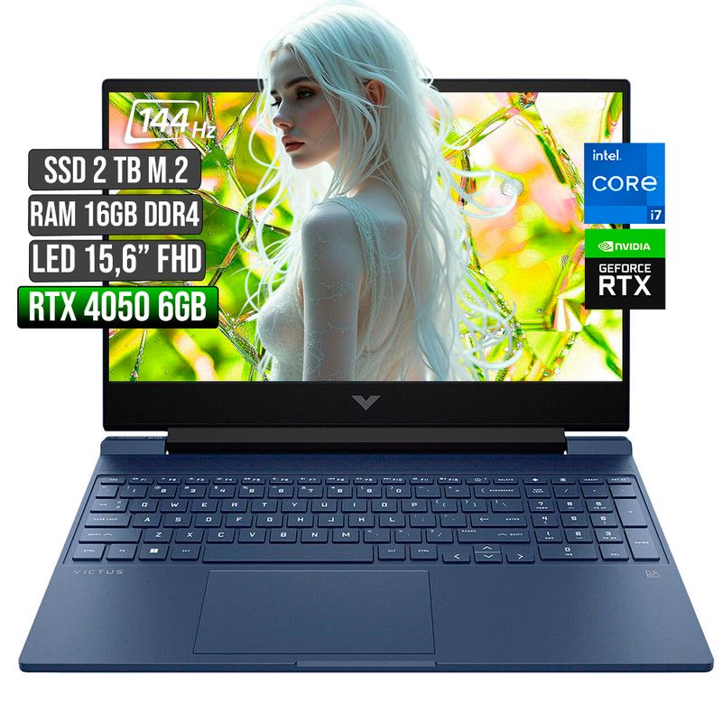 HP - HP VICTUS INTEL CORE I7-12650H RTX 4050 6GB SSD 2TB RAM 16GB LED 15,6" FHD 144Hz