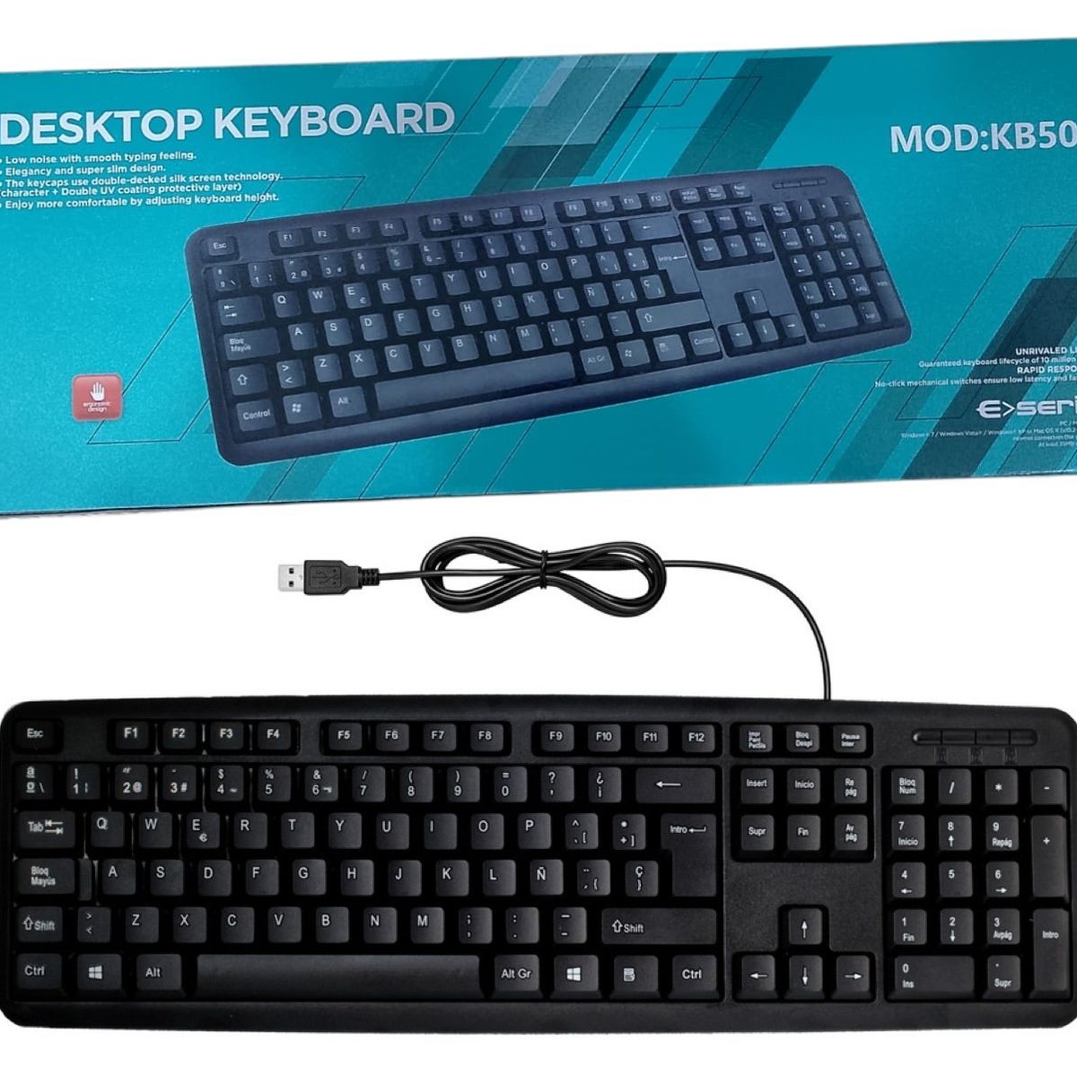 GENERICO - Teclado Multimedia Usb Para Pc En Español Letra Ñ Kb502