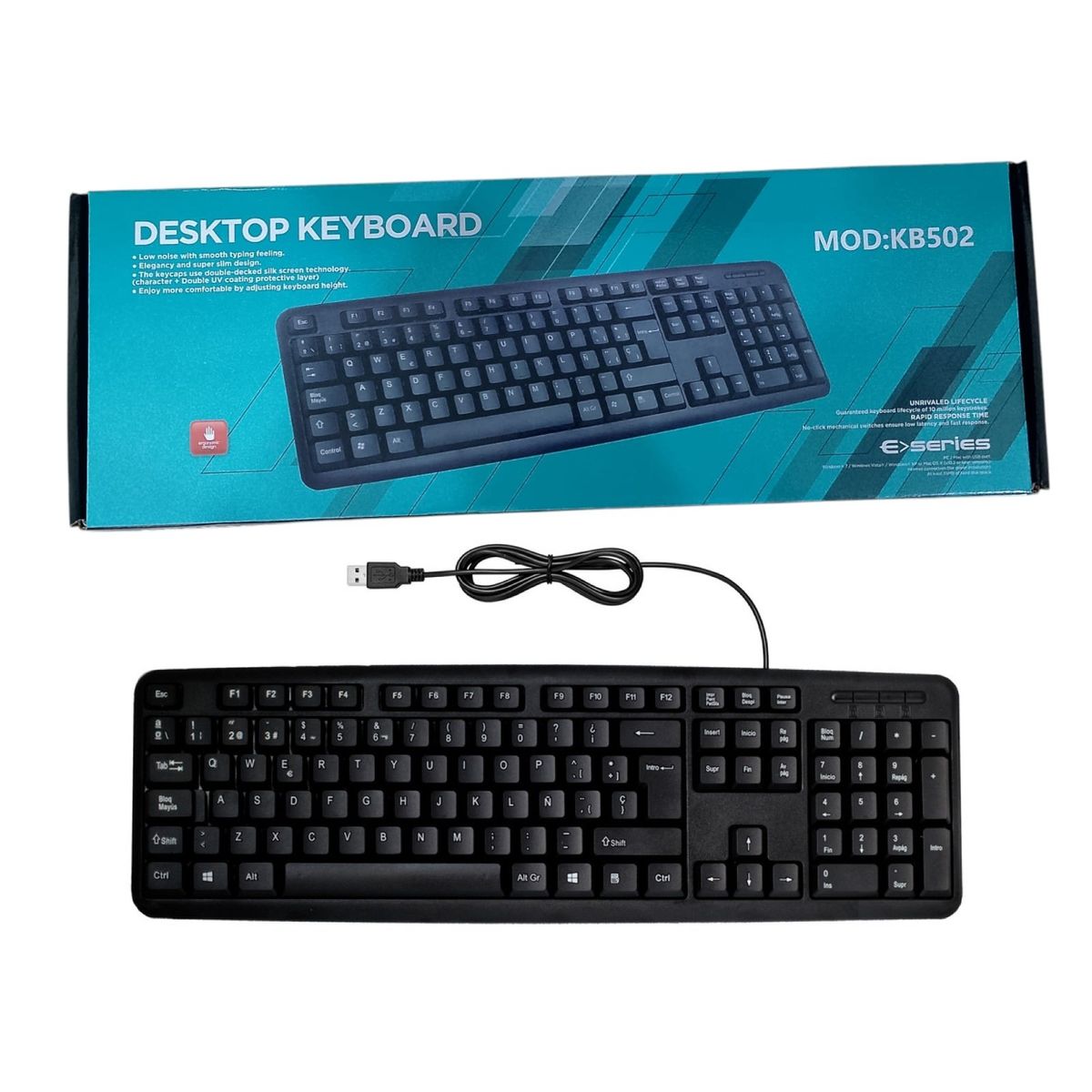 GENERICO - Teclado Multimedia Usb Para Pc En Español Letra Ñ Kb502