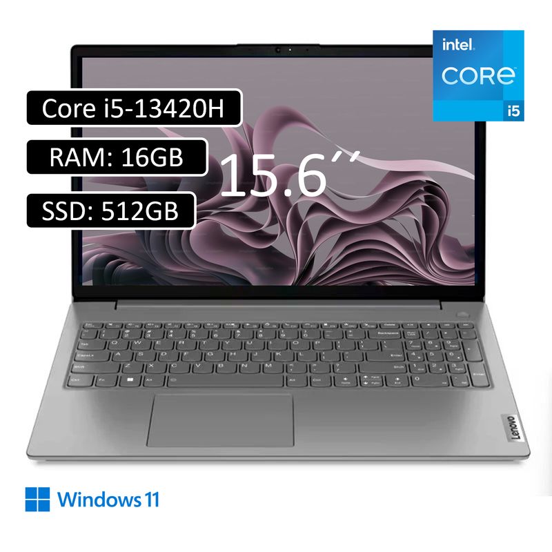 LENOVO - PORTATIL LENOVO V15 Intel Core I5-13420h RAM 16GB SSD 512GB PANTALLA 15,6" FHD - WIN 11 HOME