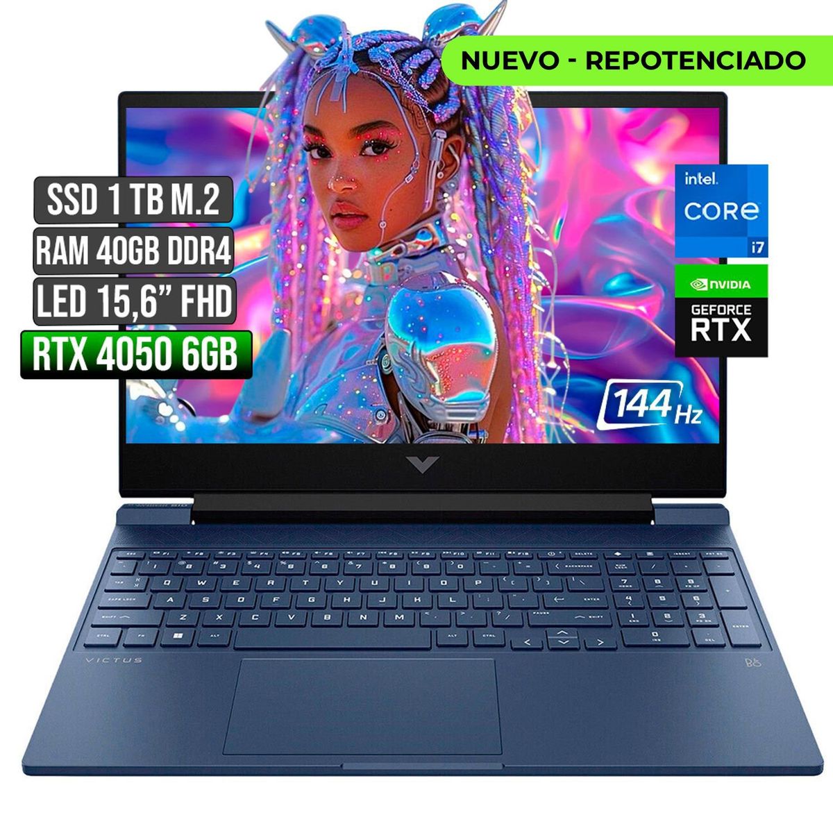 HP - HP VICTUS INTEL CORE I7-12650H RTX 4050 6GB SSD 1TB RAM 40GB LED 15,6" FHD 144Hz