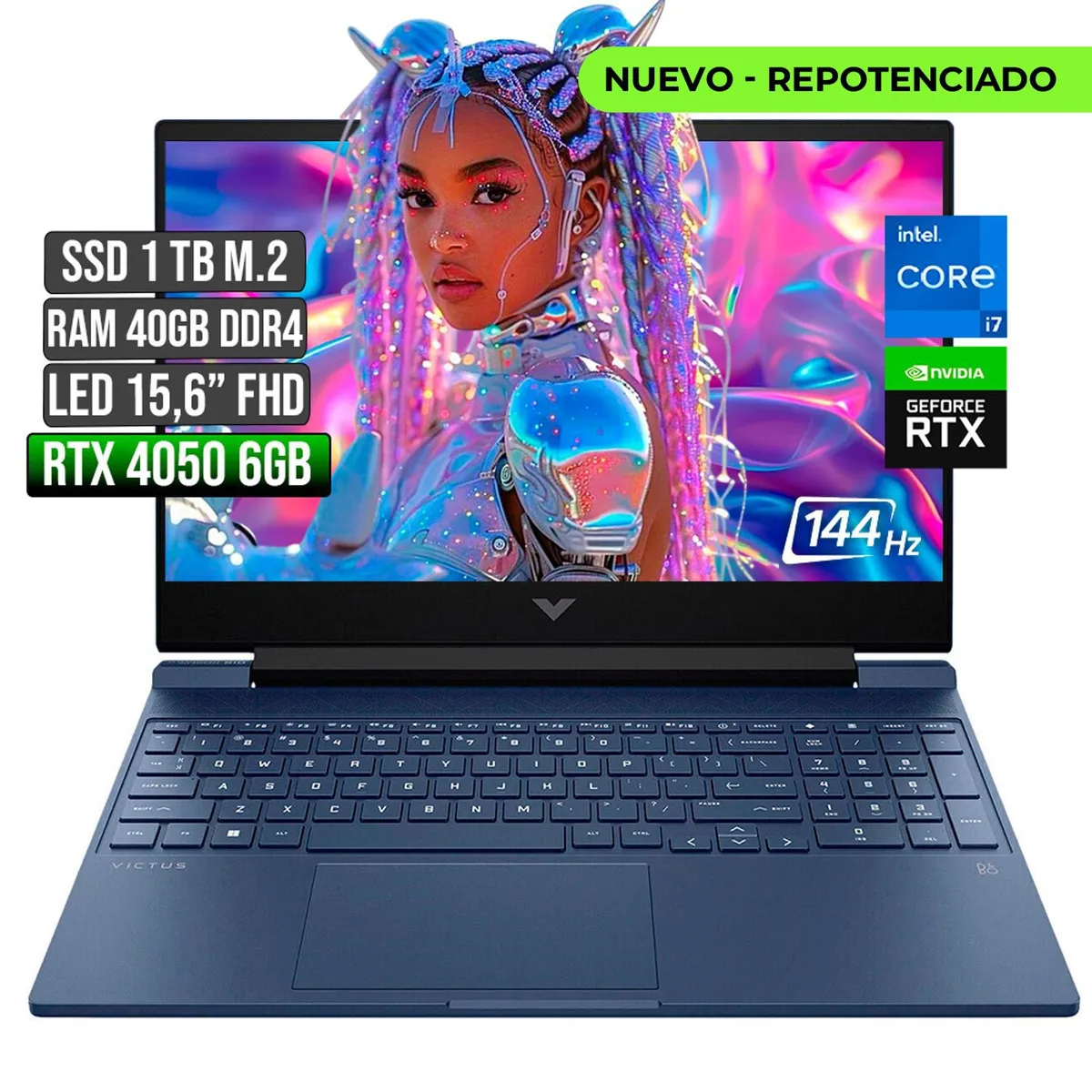 HP - HP VICTUS INTEL CORE I7-12650H RTX 4050 6GB SSD 1TB RAM 40GB LED 15,6" FHD 144Hz