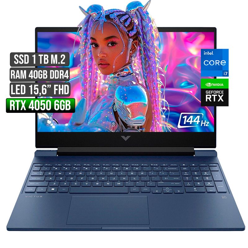 HP - HP VICTUS INTEL CORE I7-12650H RTX 4050 6GB SSD 1TB RAM 40GB LED 15,6" FHD 144Hz