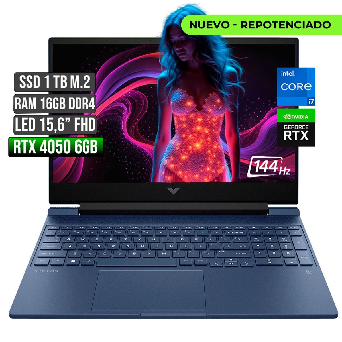 HP - Portátil Gamer HP Victus Intel Core i7 RTX 4050 16GB RAM 1TB SSD 15.6" FHD