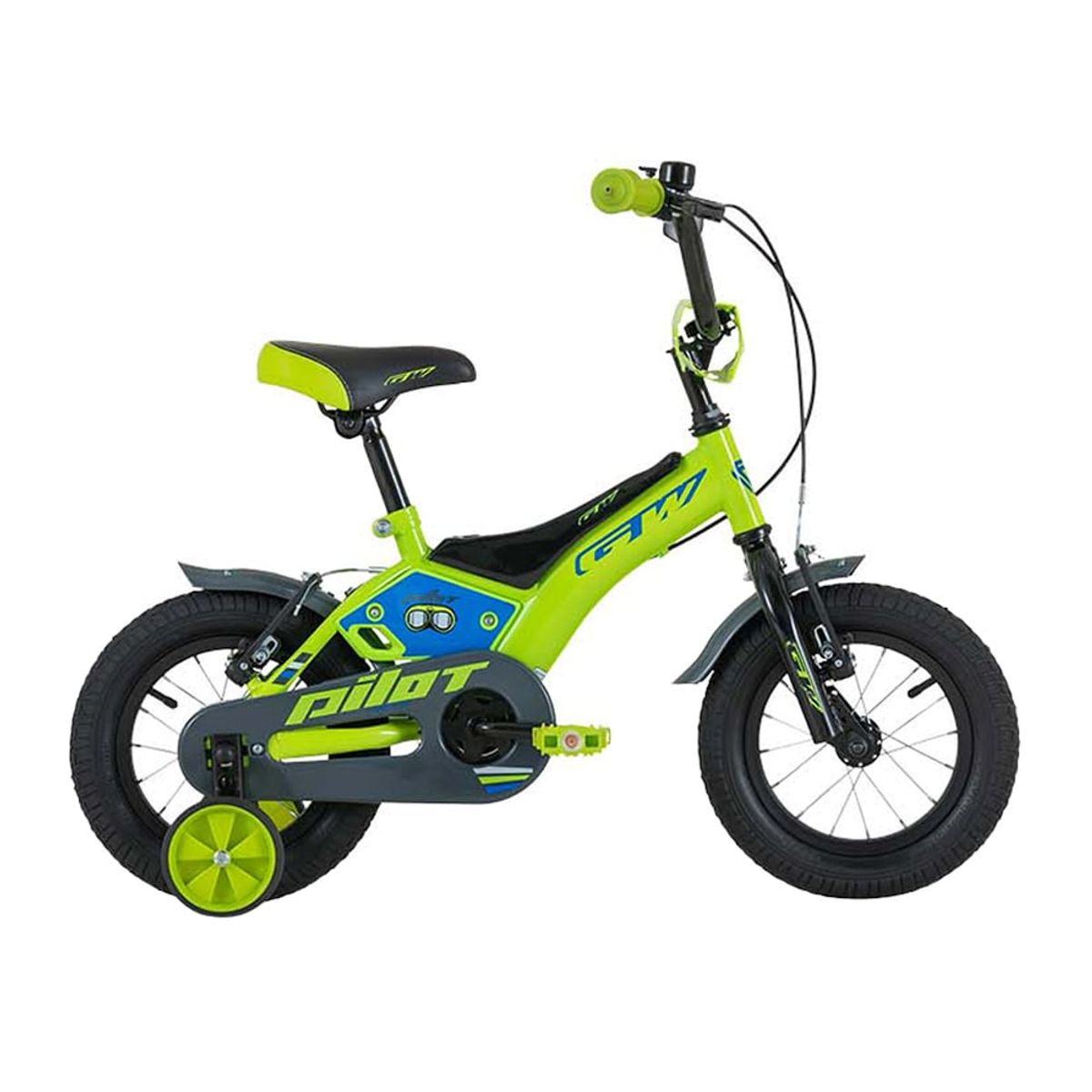 GW - Bicicleta para niños Rin 12 gw 2 a 4 años pilot Verde Neon