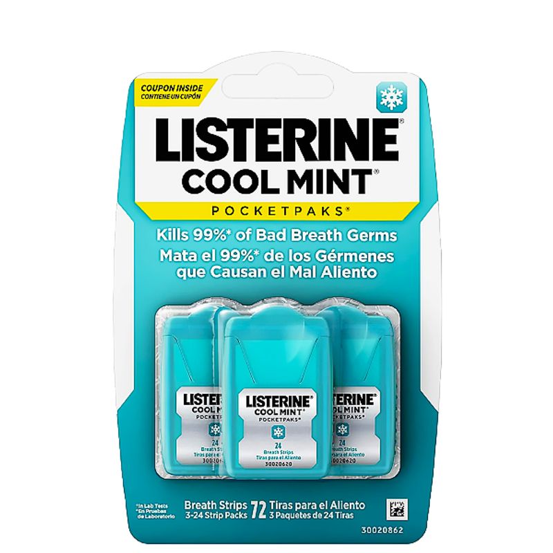 LISTERINE - Listerine Laminas To Go Travel Size Cool Mint 3 Pack