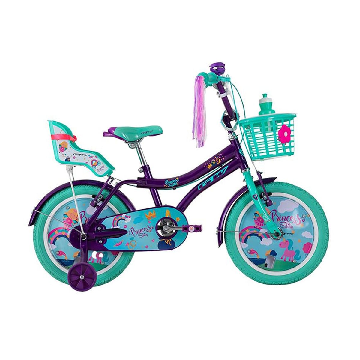 GW - Bicicleta para niñas rin 16 Gw Princess Story Morado Lavanda