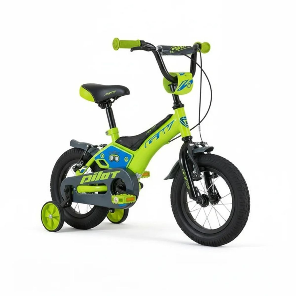 GW - Bicicleta para niños Rin 12 gw 2 a 5 años pilot Verde Neon