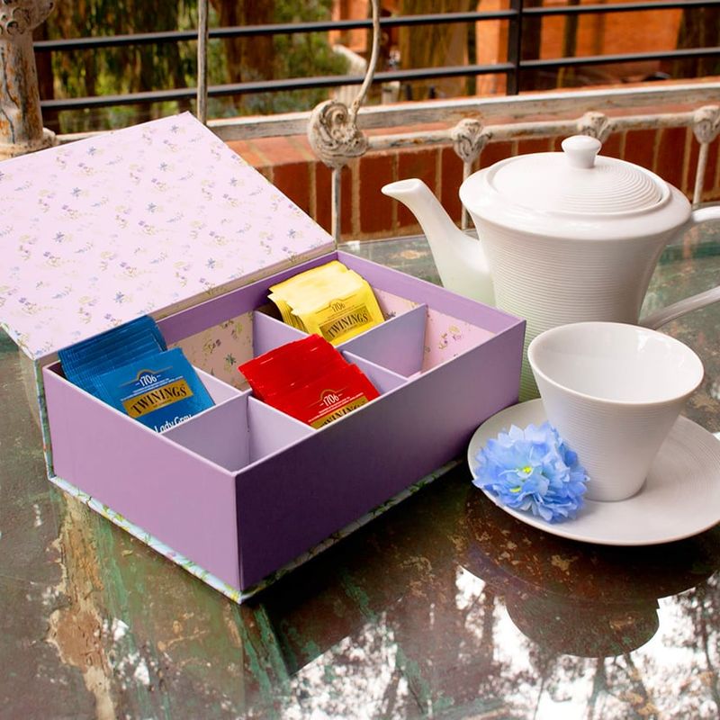 GENERICO - Caja de té 24X16X7 cm con 6 divisiones