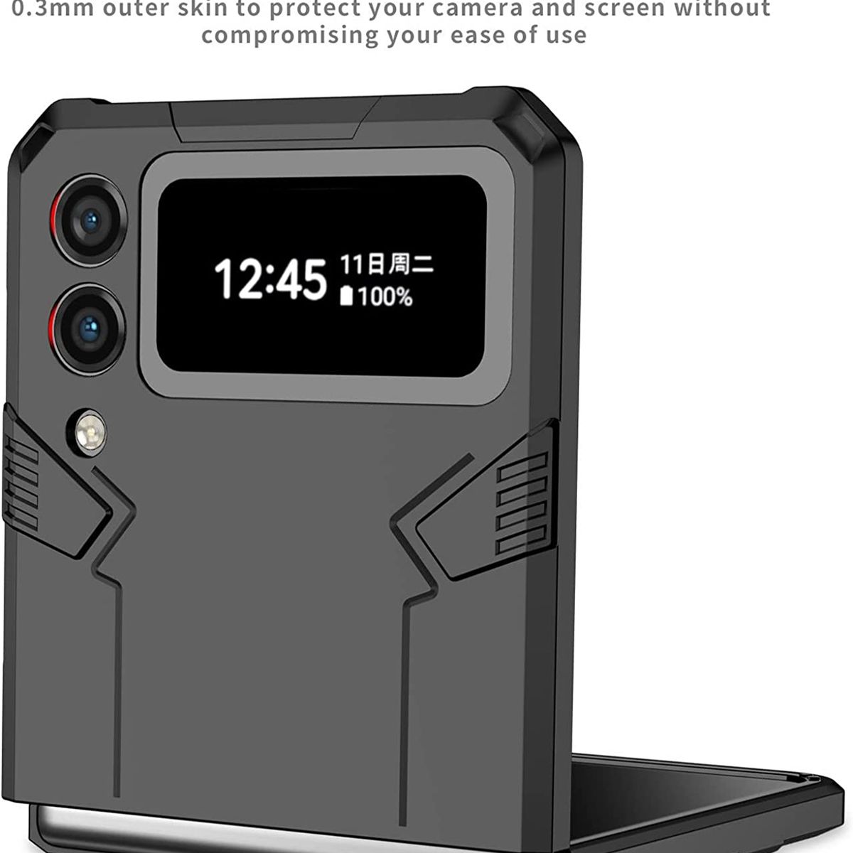 GENERICO - Funda Case Protector Compatible Samsung Z Flip 3 Negro