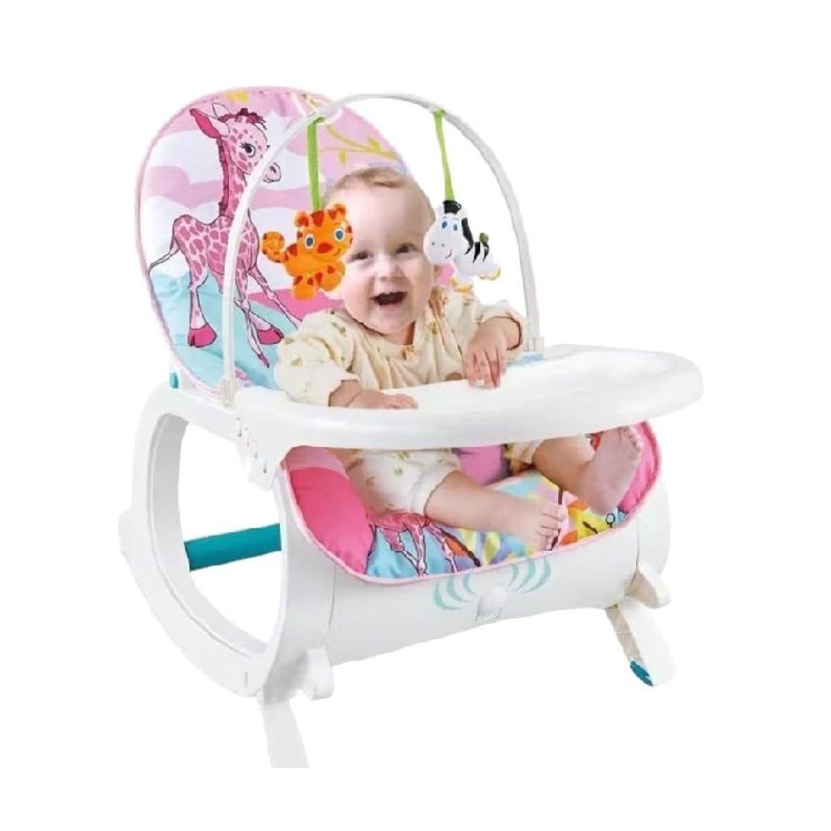 GENERICO - Silla Mecedora Vibradora Crececonmigo Musical Doble Bandeja