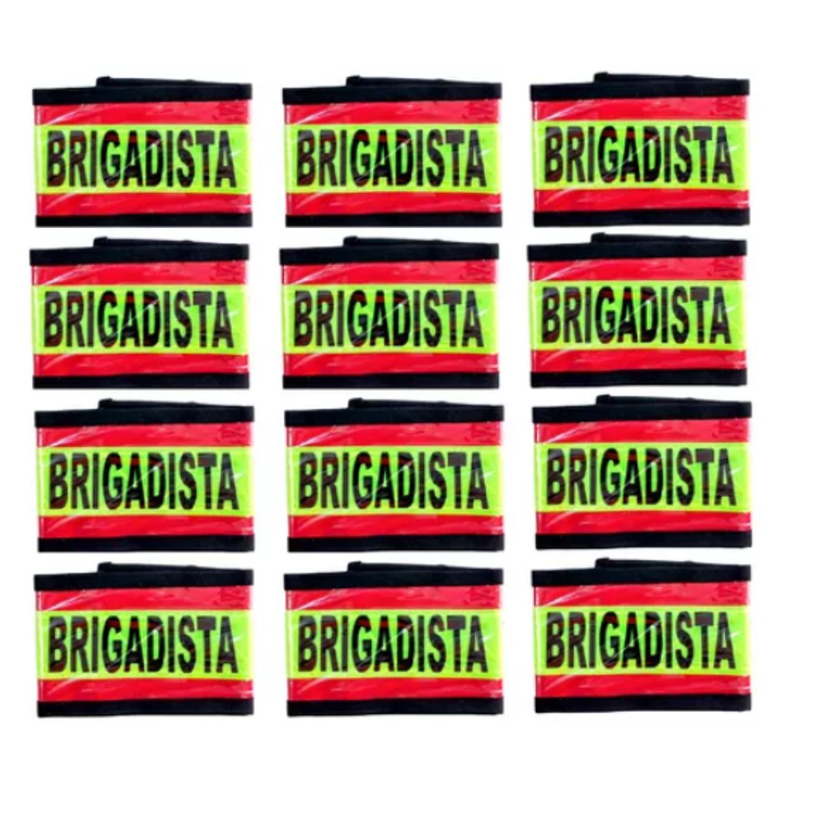 NACIONAL - BRAZALETE BRIGADISTA CINTA REFLECTIVO X 12 UND COLOR ROJO