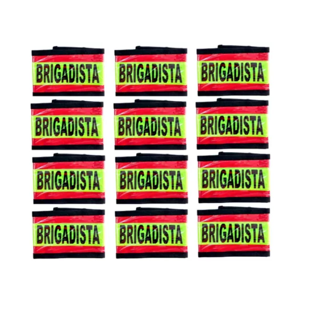 NACIONAL - BRAZALETE BRIGADISTA CINTA REFLECTIVO X 12 UND COLOR ROJO
