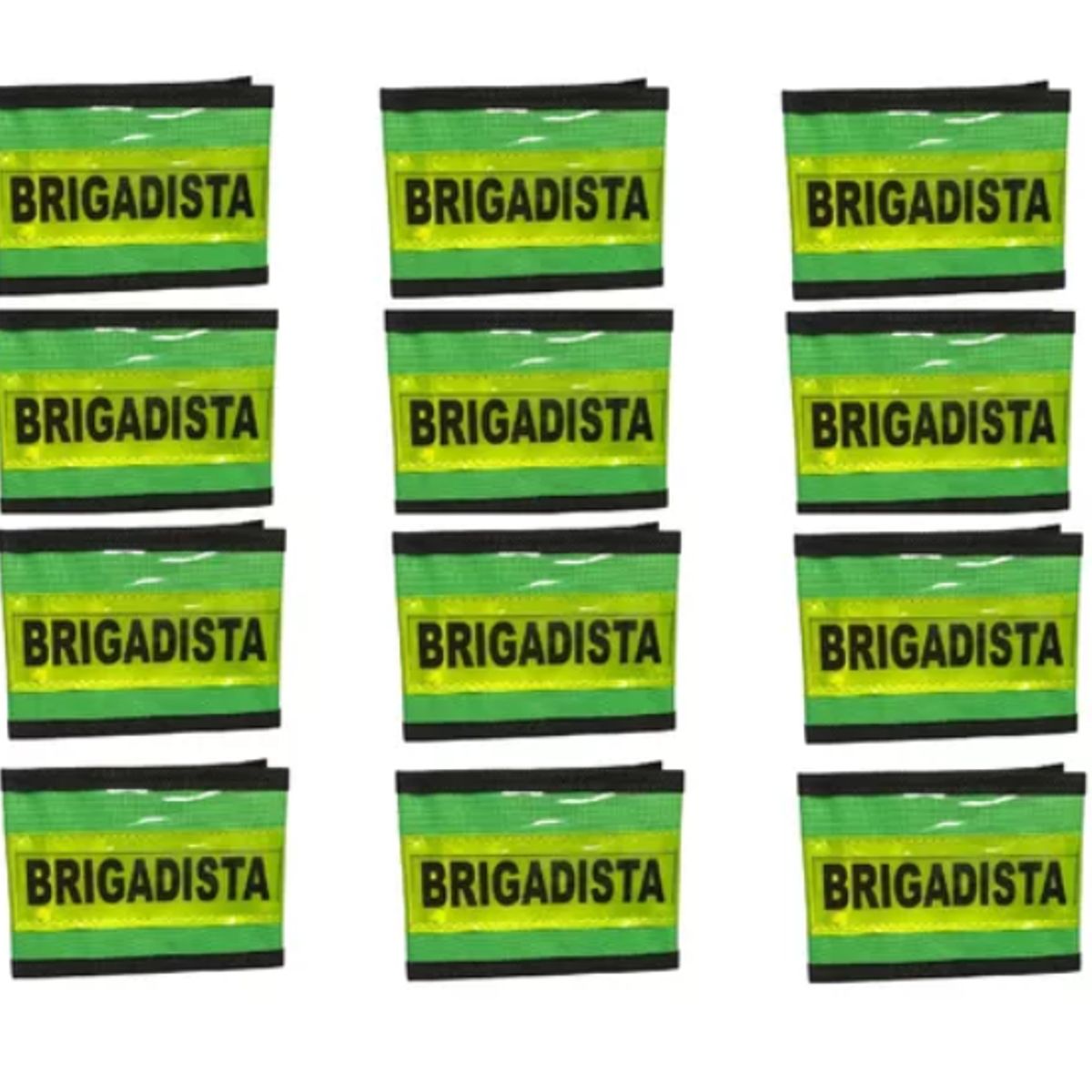 NACIONAL - BRAZALETE BRIGADISTA CINTA REFLECTIVO X 12 UND COLOR VERDE