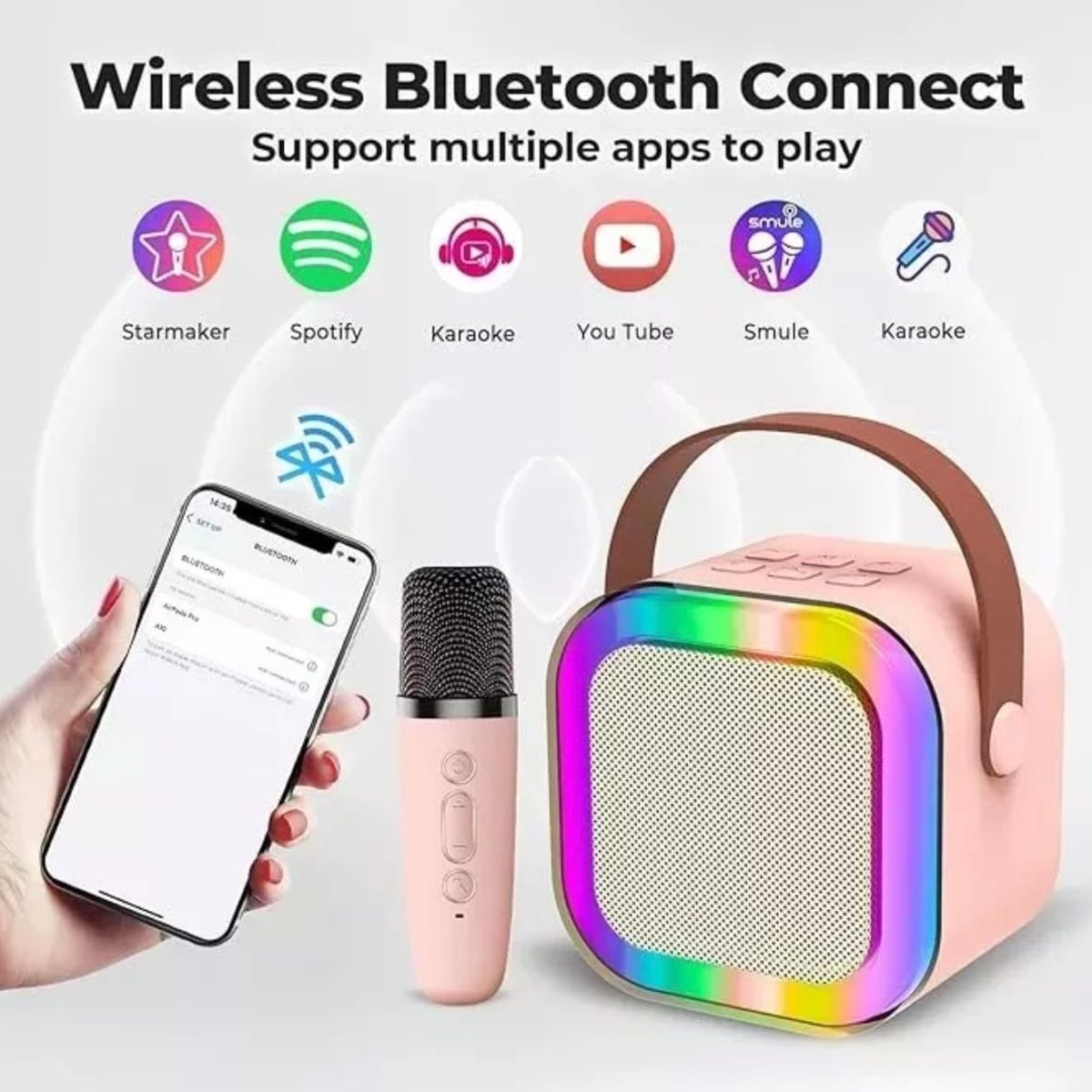 GENERICO - Parlante Altavoz Bluetooth Portátil Karaoke Micrófono