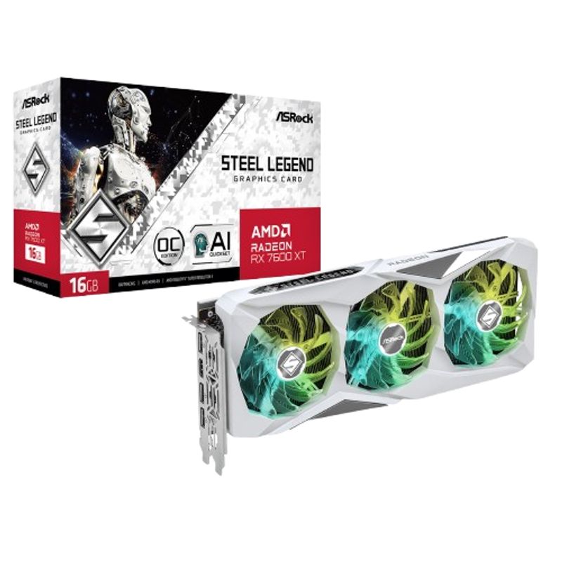 ASROCK - Tarjeta de Video ASROCK AMD Radeon™ - 7600 XT 16GB – STEEL LEGEND