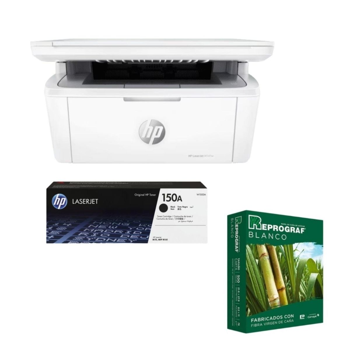 HP - Combo Impresora HP LaserJet M141w +Tóner HP 150A + Resma