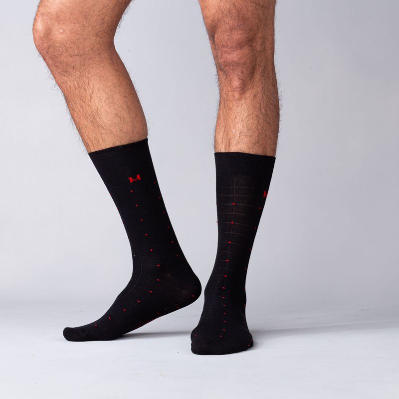 MARIO HERNANDEZ - Medias Mosaico Extrafina Negro Mh Socks