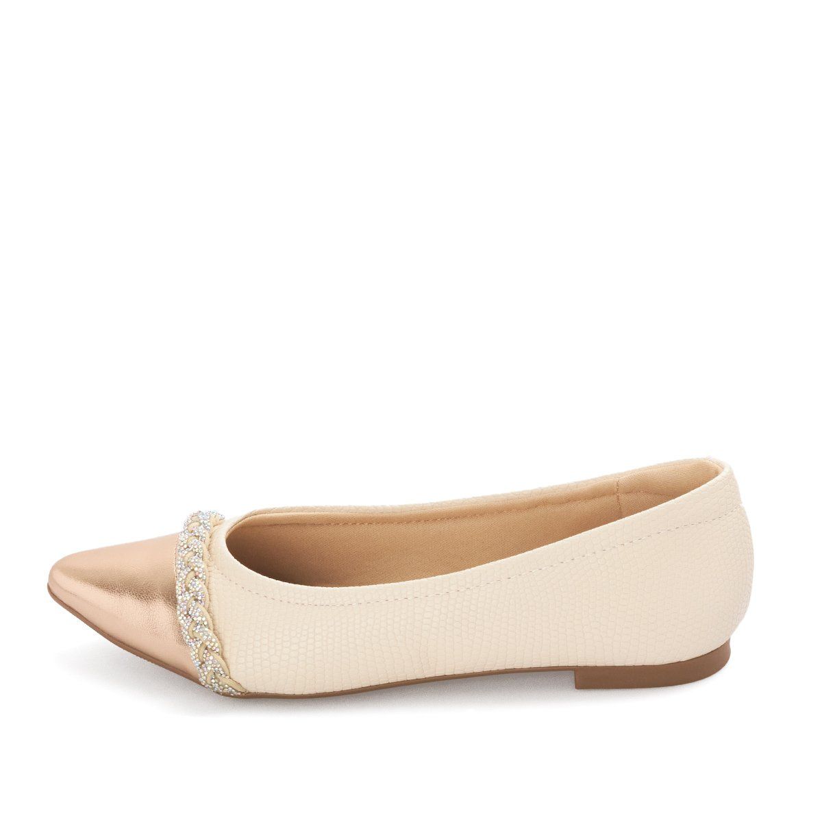 MODARE - Baleta Crema- Oro Rosa Cristal Modare