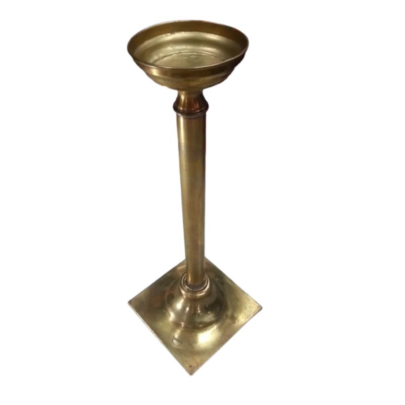 GENERICO - Candelabro De Pie Antiguo De Iglesia En Bronce