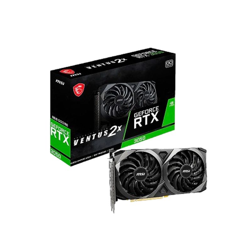 MSI - Tarjeta de Video MSI GEFORCE RTX 3050 VENTUS 2X 8GB OC DDR6 (27118)