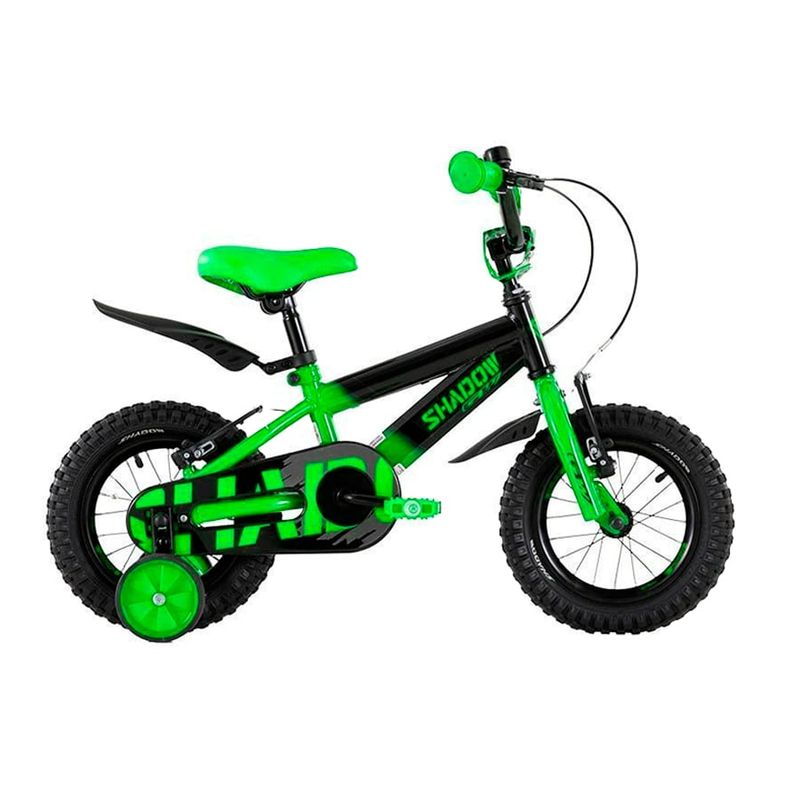 GW - Bicicleta para niños Rin 12 gw 2 a 5 años Shadow N Verde