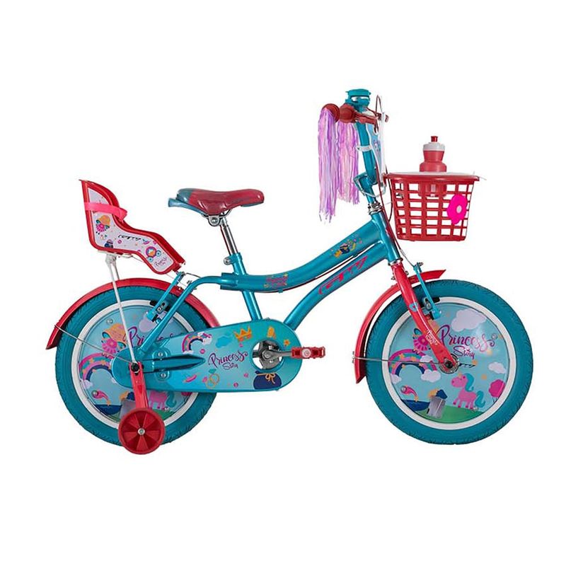 GW - Bicicleta para niñas rin 16 Gw Princess Story Turquesa Perlado