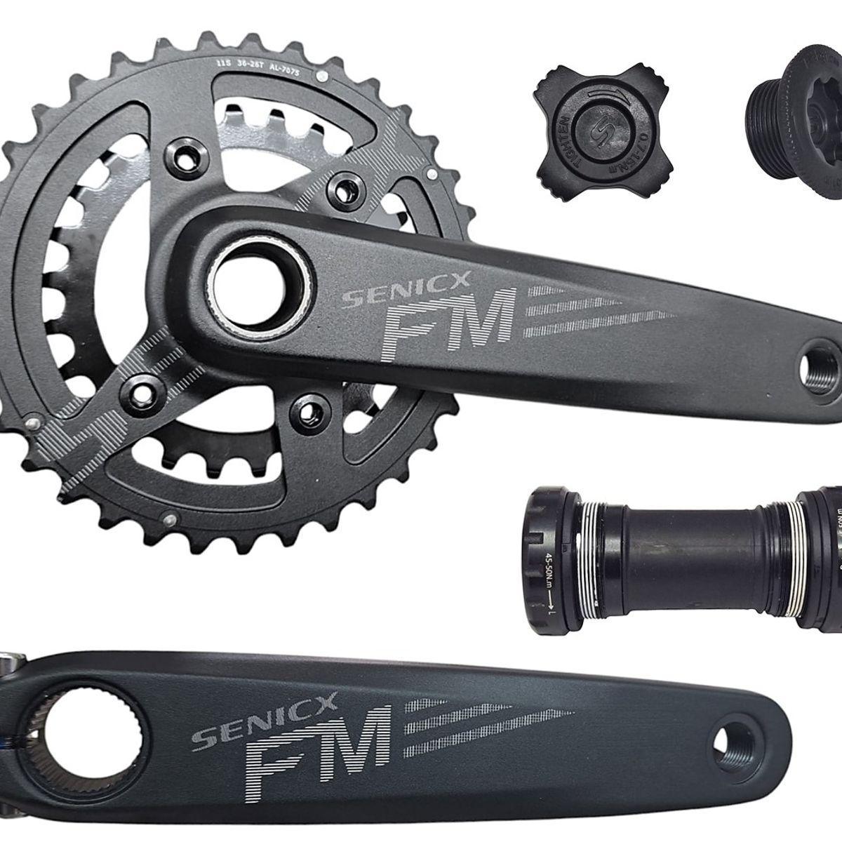 GENERICO - Biplato Bicicleta Senicx 36 / 26 Dientes Mtb 11v Biela