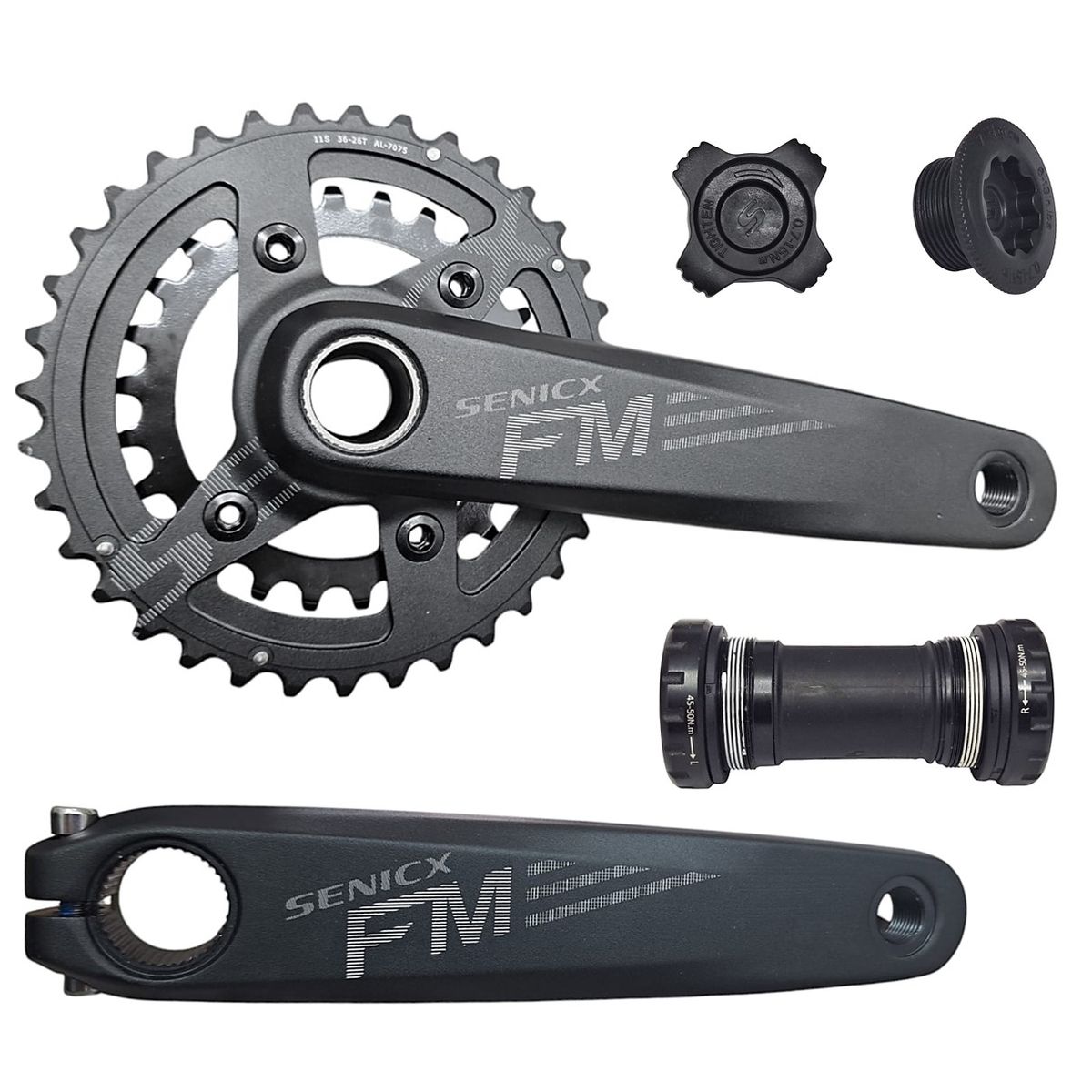 GENERICO - Biplato Bicicleta Senicx 36 / 26 Dientes Mtb 11v Biela