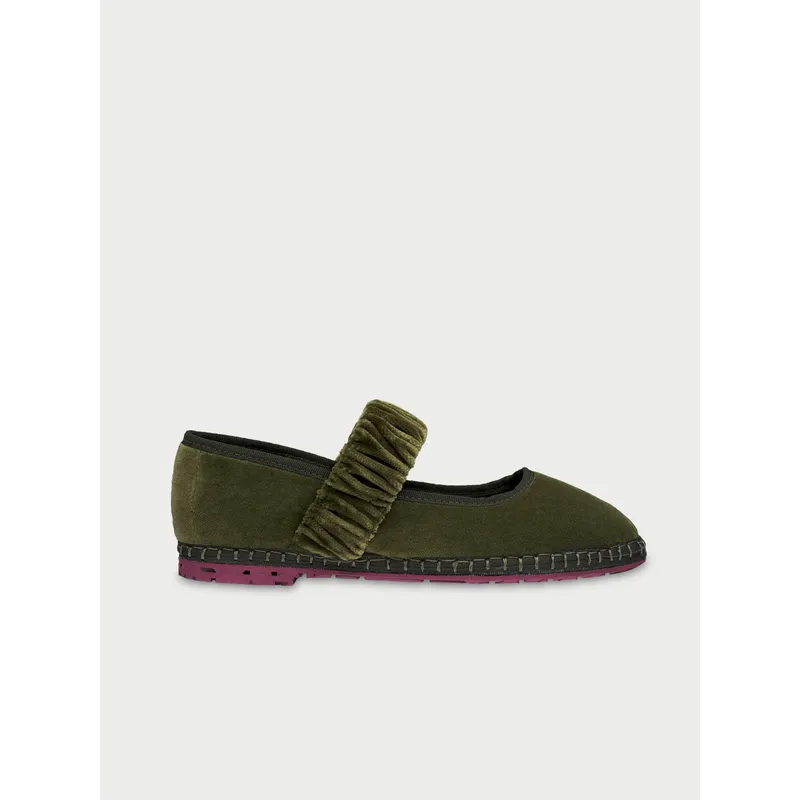 FLABELUS - Zapatos mafalda velvet olive FLABELUS Verde MAFALDAOLIVE