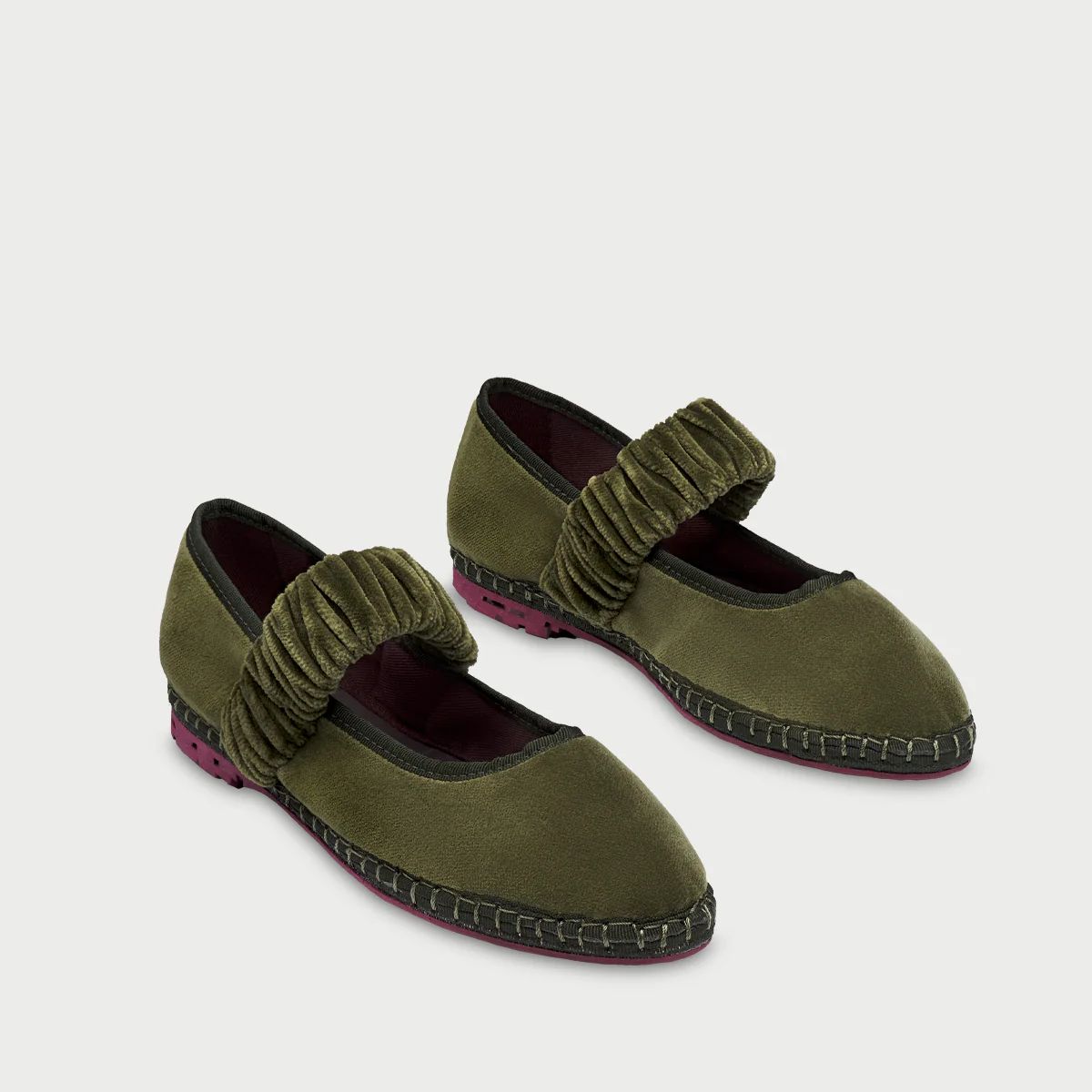FLABELUS - Zapatos mafalda velvet olive FLABELUS Verde MAFALDAOLIVE