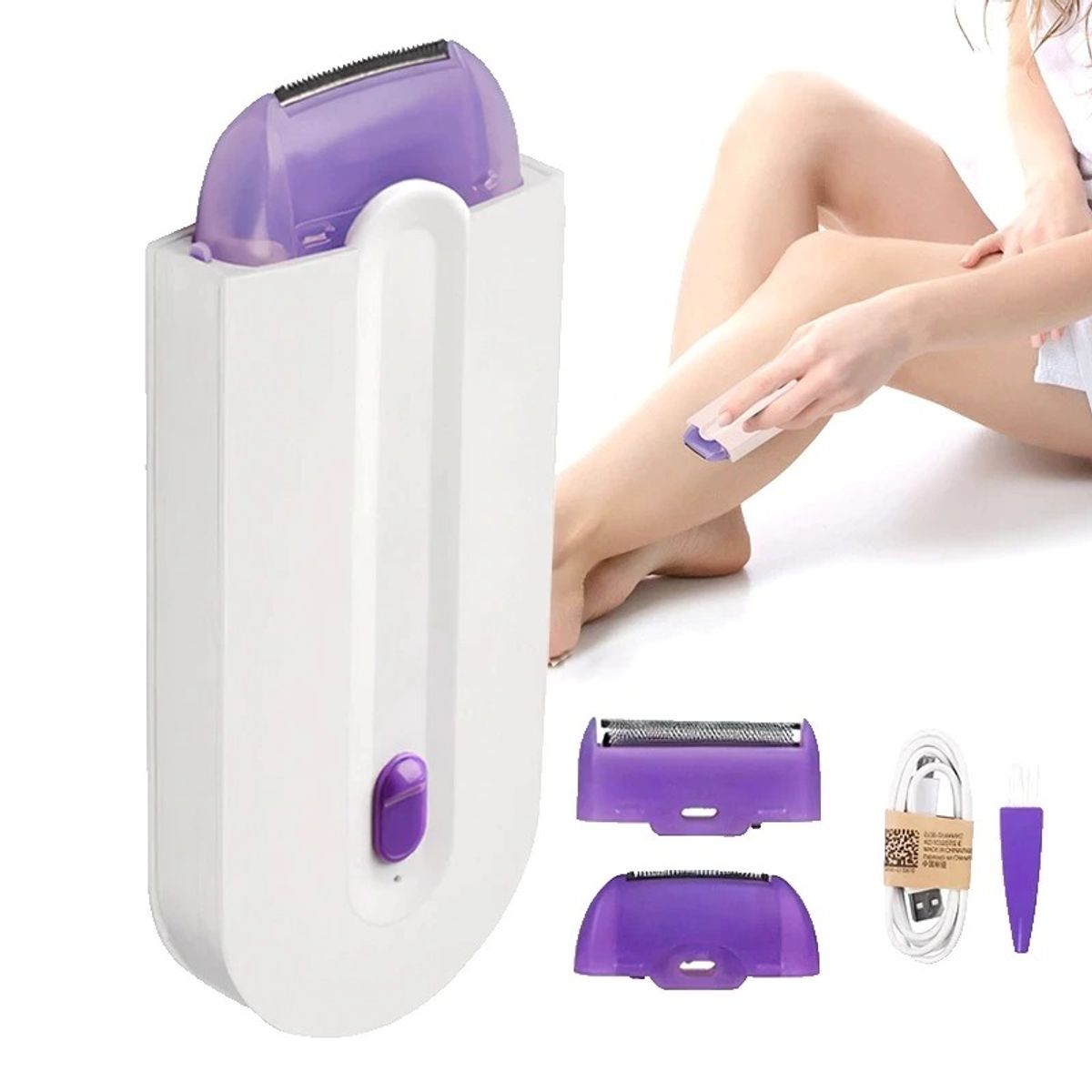 GENERICO - Depiladora Corporal Recargable 2 Cabezales