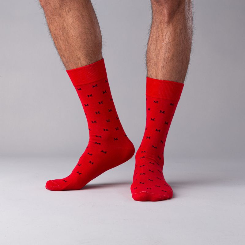 MARIO HERNANDEZ - Medias Monograma Rojo MH Socks