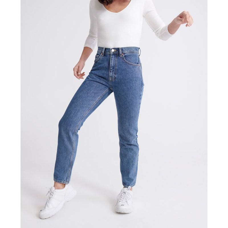 SUPERDRY - Jean Stretch Para Mujer High Rise Straight Superdry