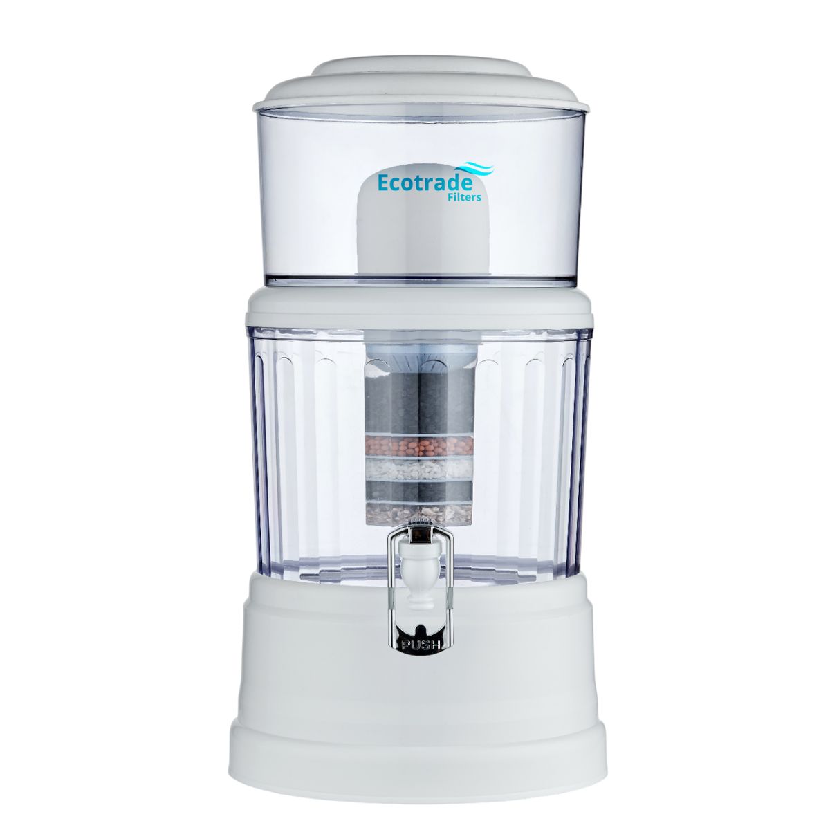 ECOTRADE FILTERS - Filtro Purificador Agua 12 Litros Tapa Plana Ecotrade