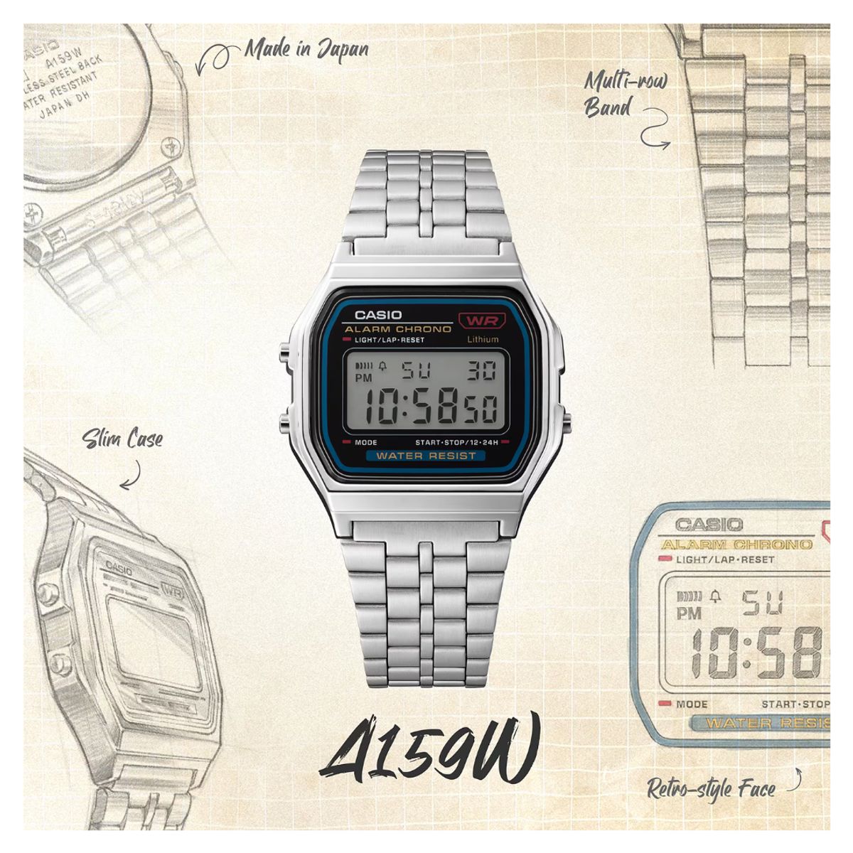 CASIO - Reloj Casio A159W-N1 Diseño Vintage