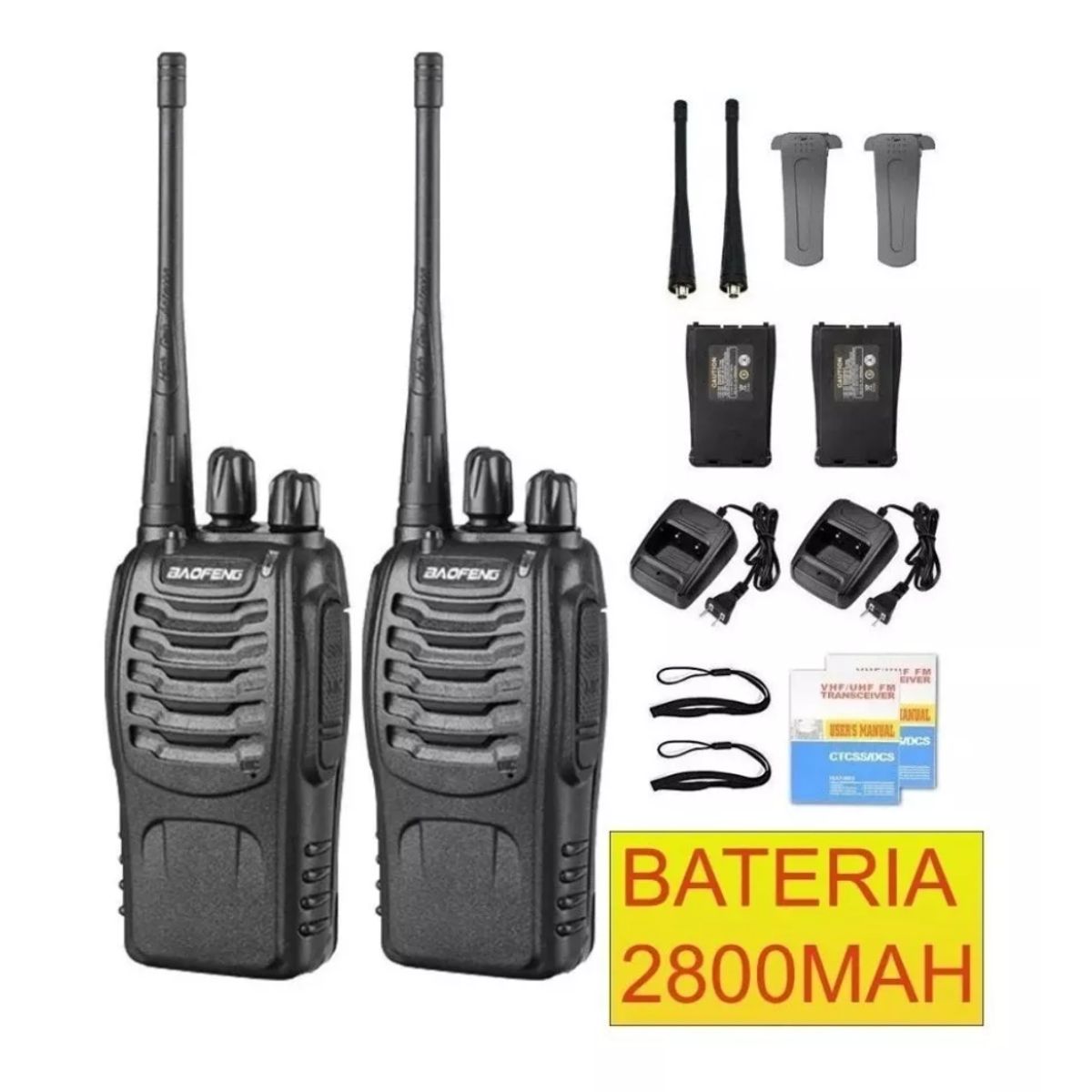 BAOFENG - Radio Uhf Baofeng B888s Con Batería 2800mah 2 Unidades
