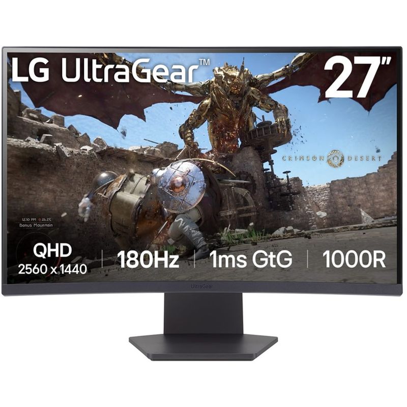 LG - Monitor LG 27 Gaming QHD Curvo de 180Hz - 1ms FreeSync™ 27GS60QC