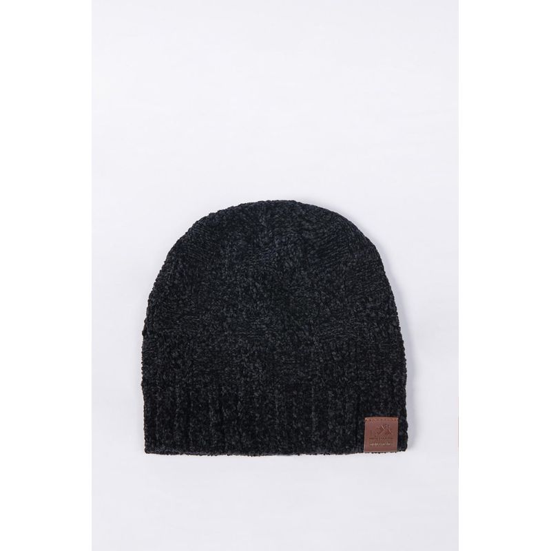 KOAJ - KOAJ Gorro tejido unicolor con marquilla café decorativa HOMBRE