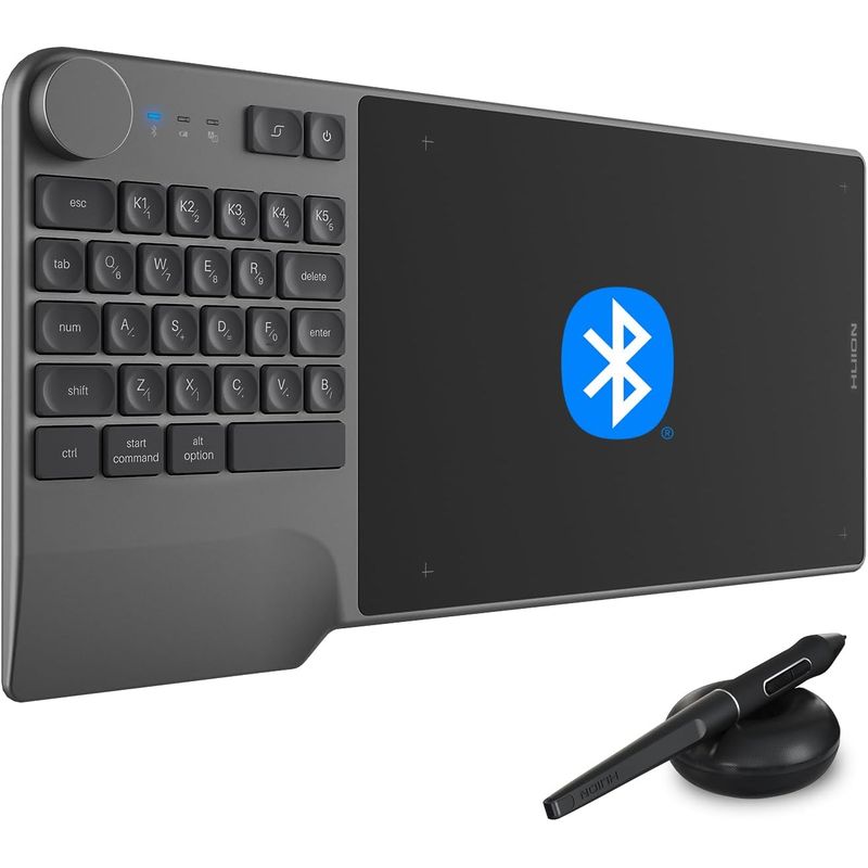 HUION - Tableta De Dibujo Inalámbrica Bluetooth Huion Inspiroy Keydial Kd200