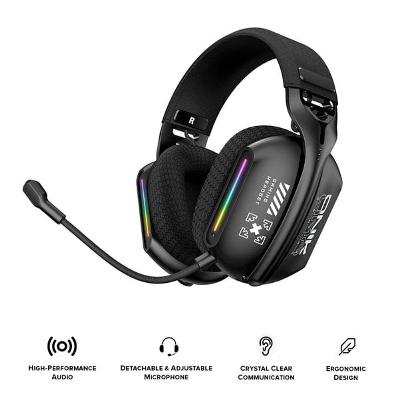 ONIKUMA - Audifonos gamer inalámbricos con luces RGB